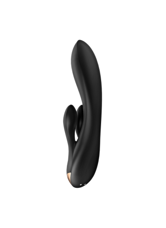 Vibromasseur rabbit noir double stimulation clitoris Double Flex Satisfyer - CC597809